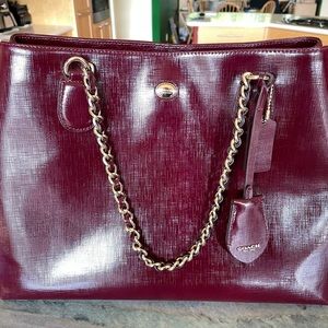 Coach Leather Handbag Maroon Like New